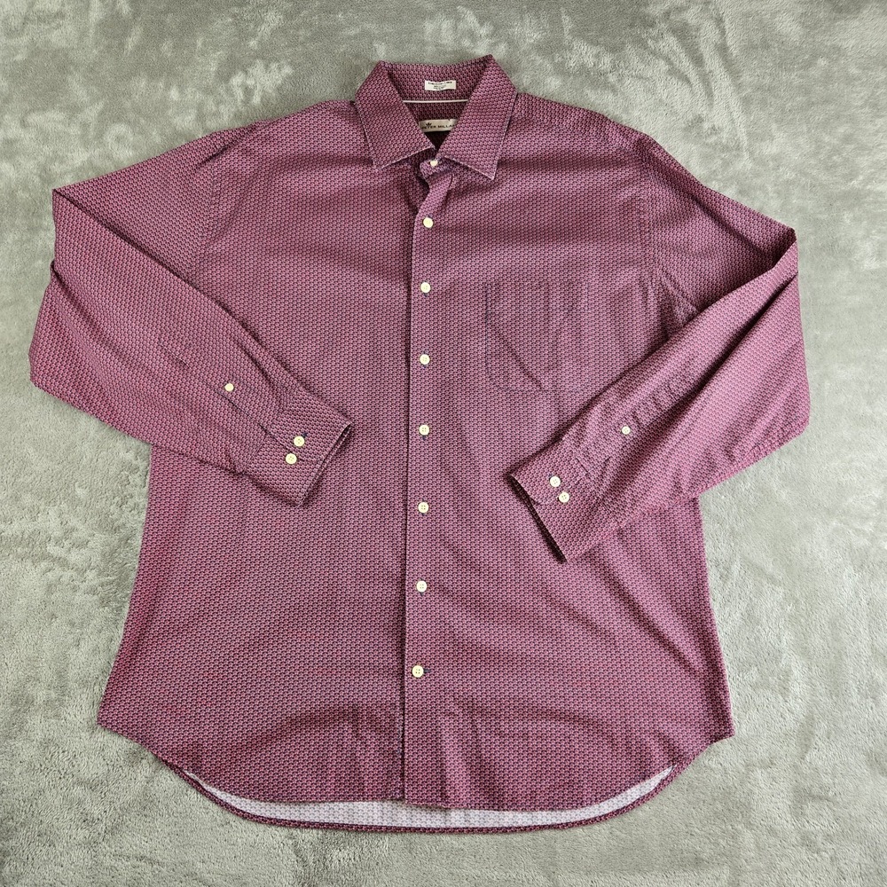 Peter Millar Shirt Mens XXL Pink Blue Patterned Long Sleeve Casual Office Work
